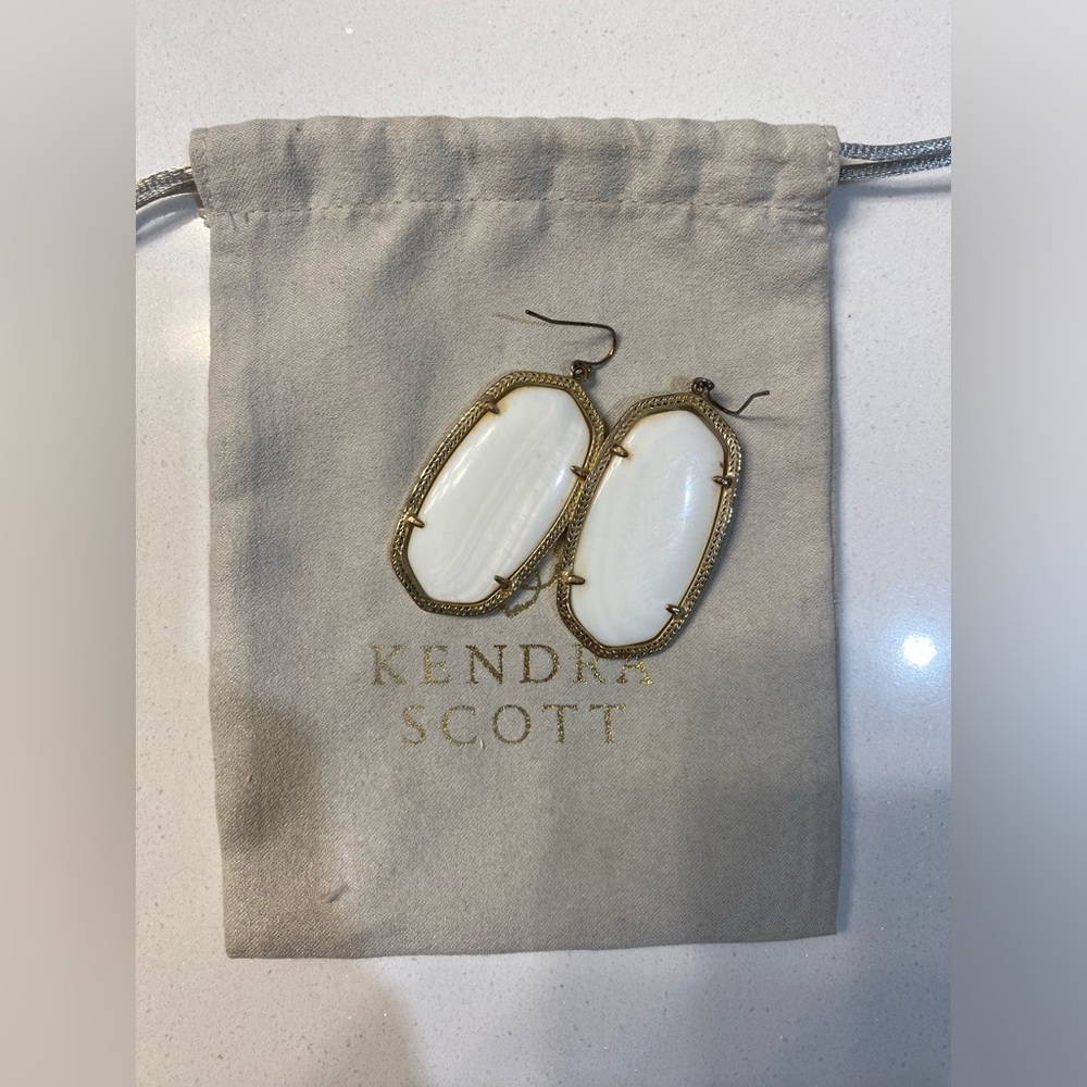 Kendra Scott White Danielle Drop Earrings